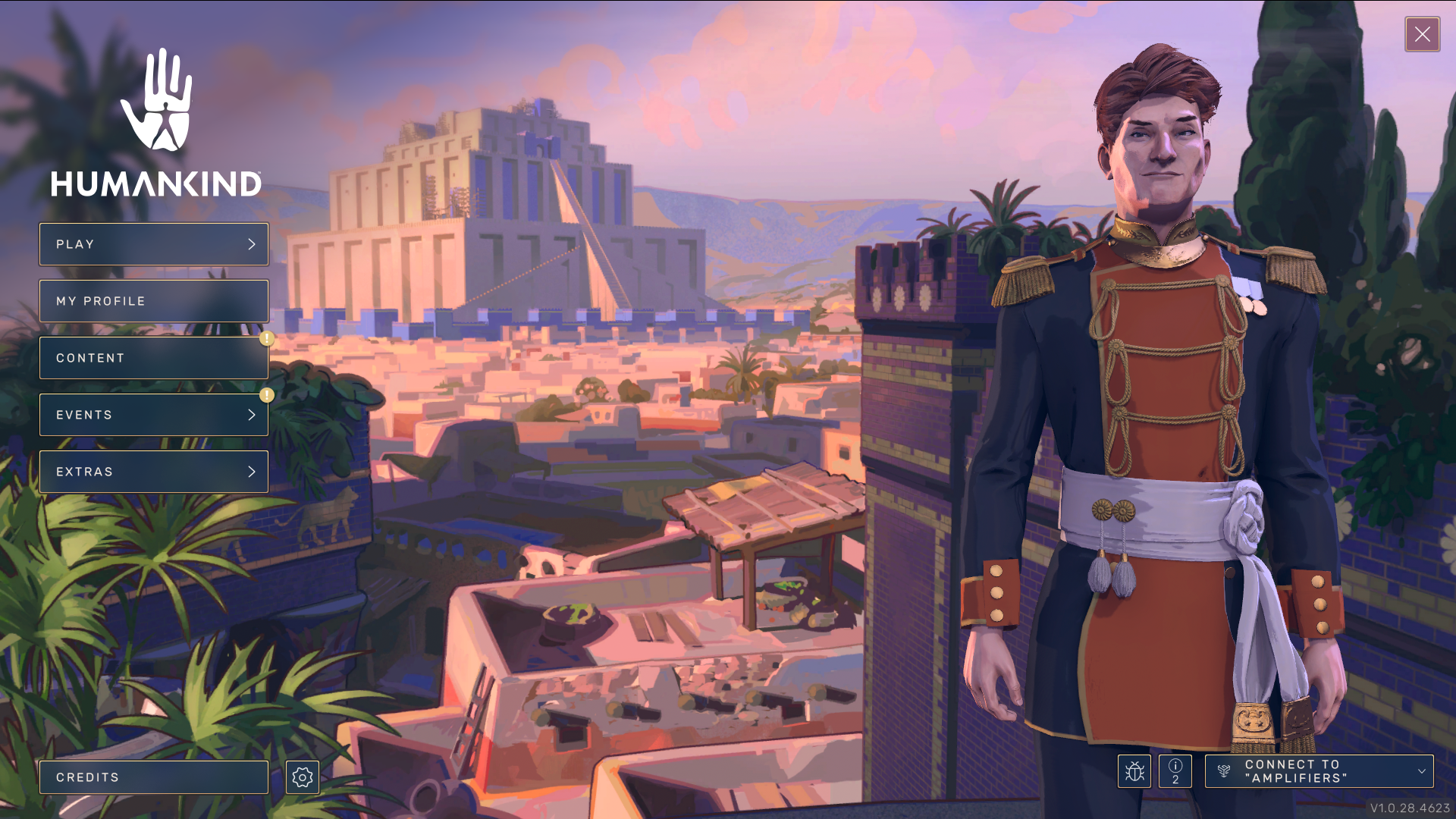 The main menu in HUMANKIND.