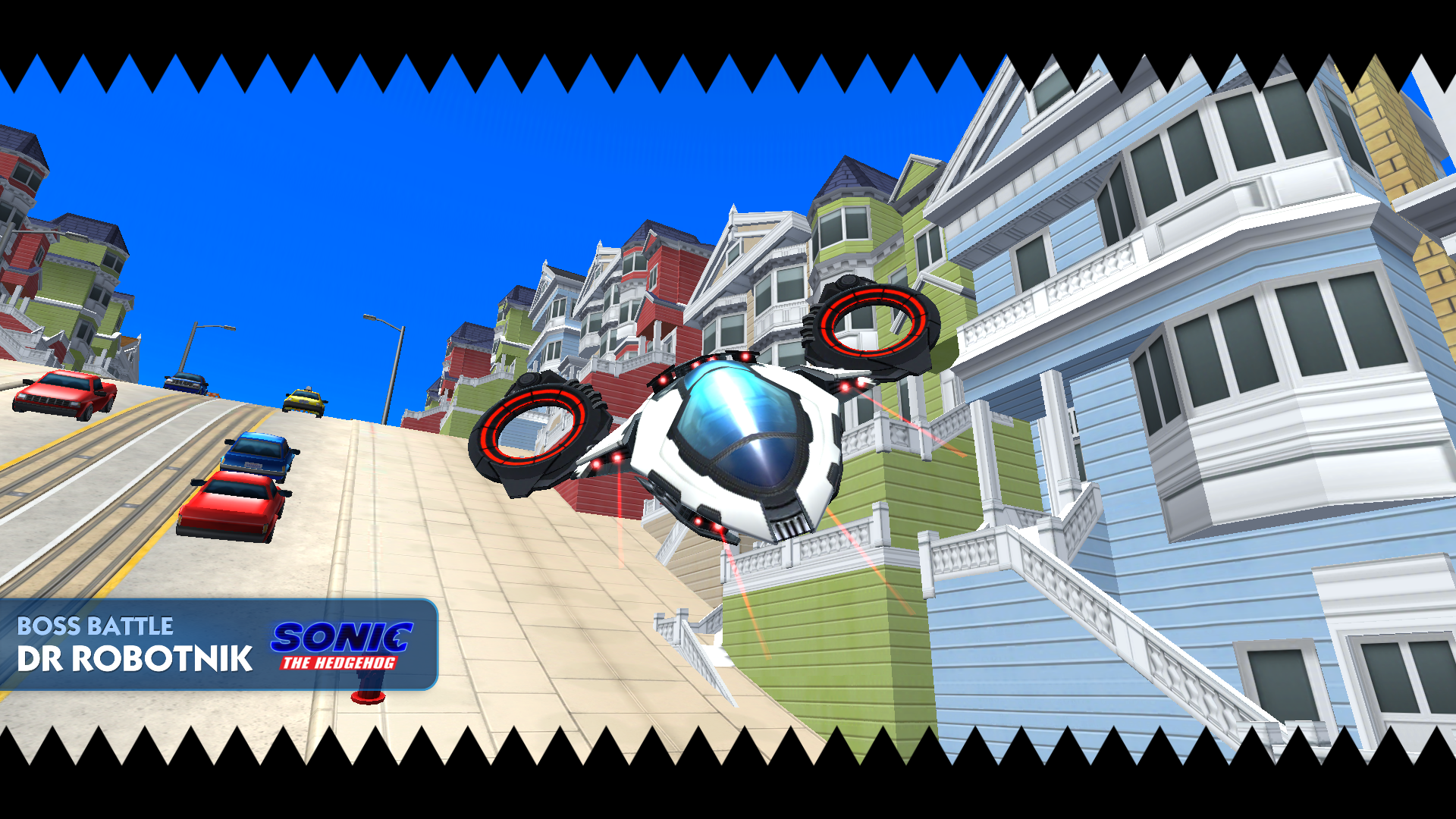 The Dr. Robotnik eggpod boss during the Sonic Dash movie tie-in.