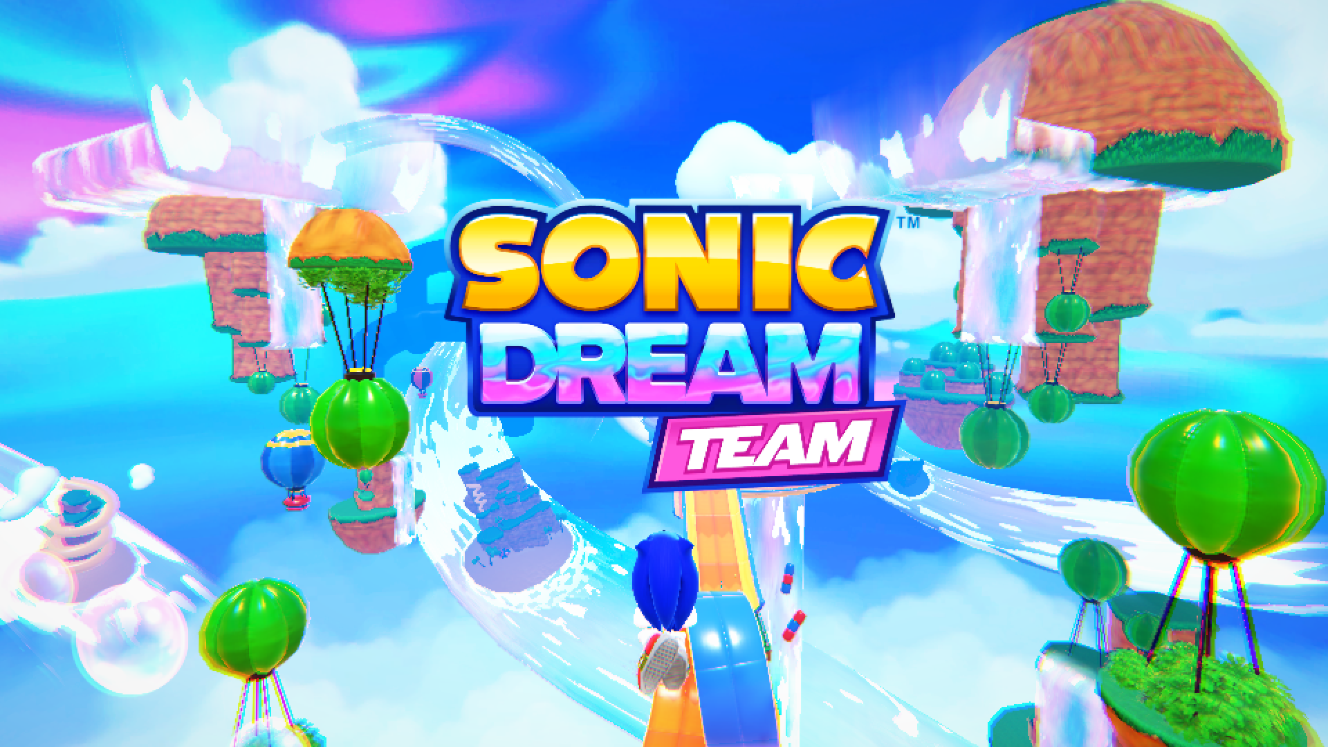 The game logo during the Sonic Dream Team first-time user experience.
