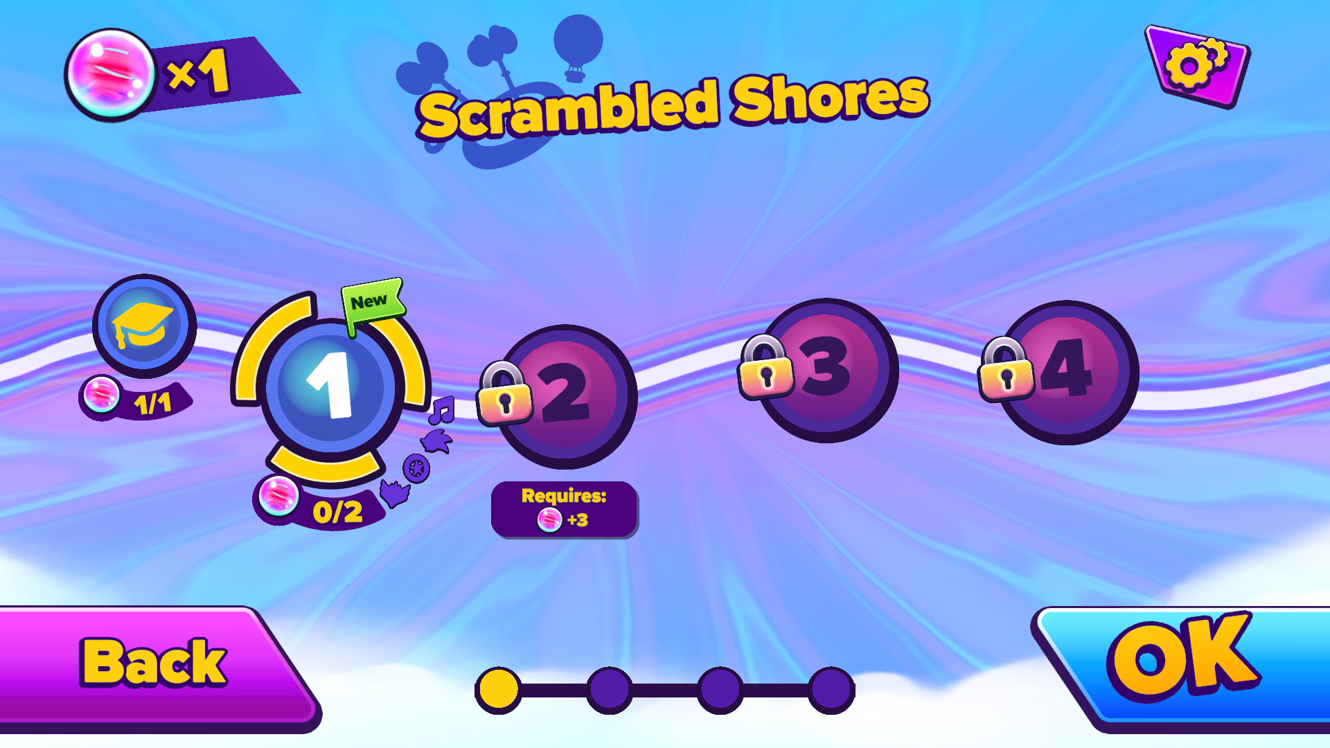 The level select menu in Sonic Dream Team.