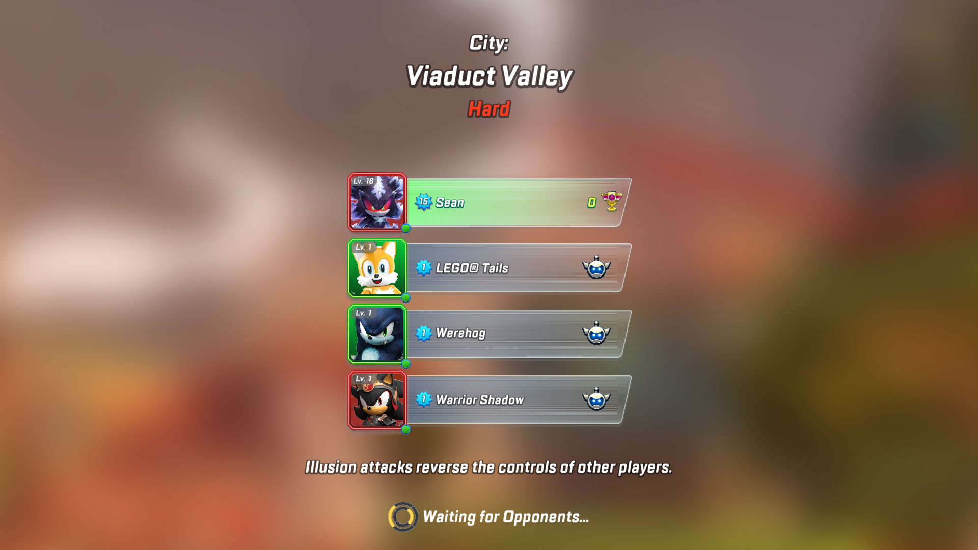 The race loading screen in Sonic Forces.